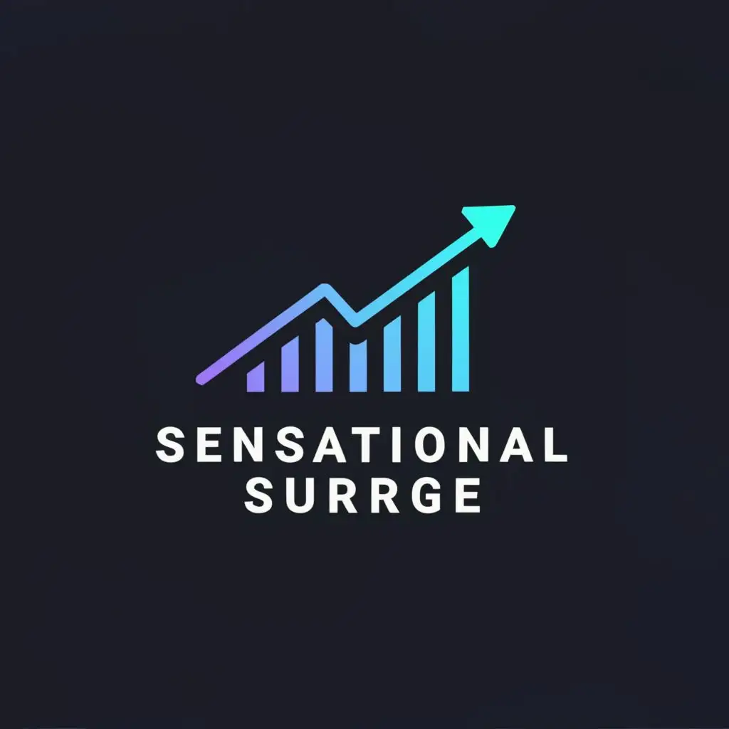 a logo design,with the text "sensational surge", main symbol:stock market chart going up,Minimalistic,be used in Finance industry,clear background