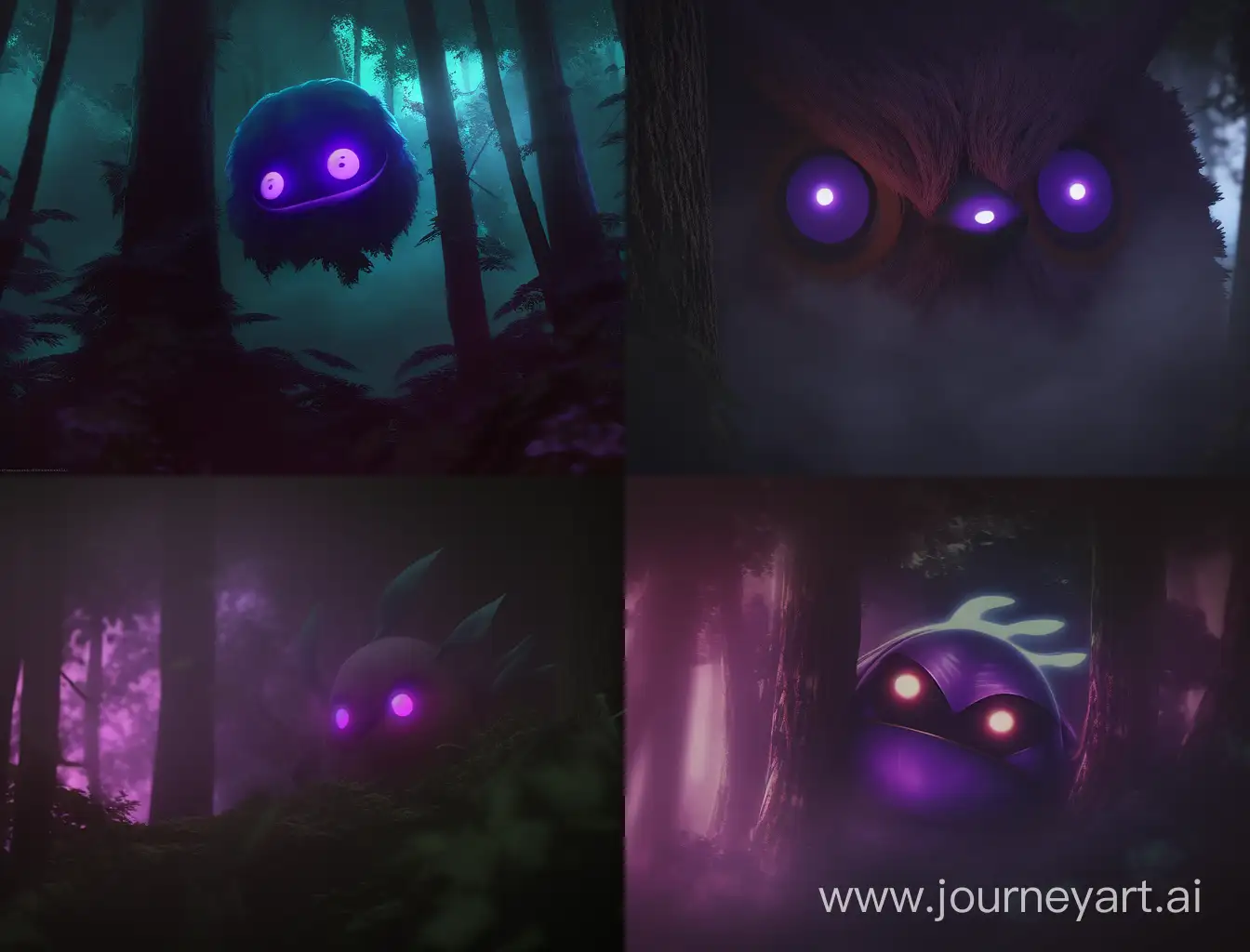 Enchanting-Forest-Inhabitant-Portrait-Mystical-Purple-Night-with-Subtle-Fog-in-4K-HD