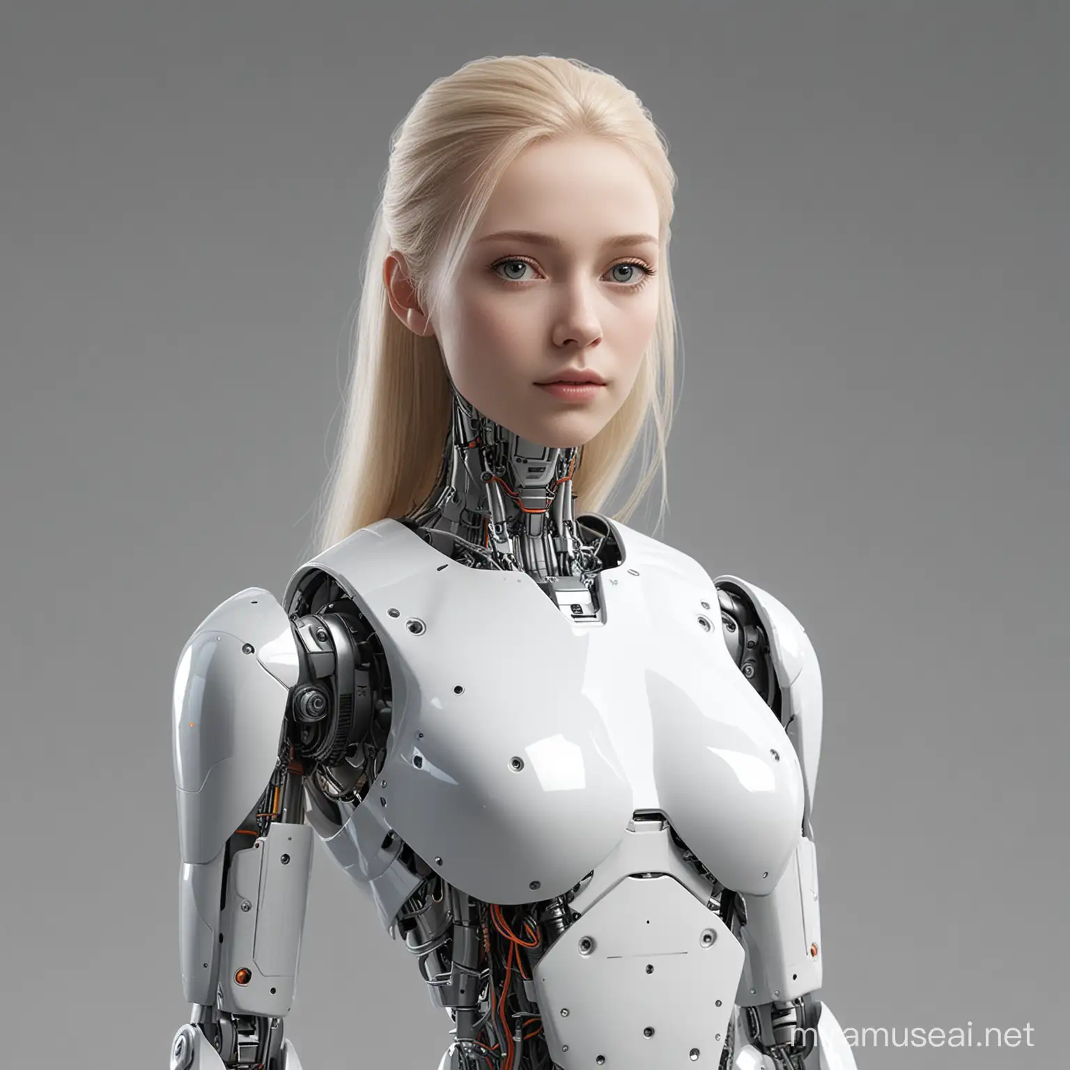 Futuristic Cyborg IA Robot with Human Features