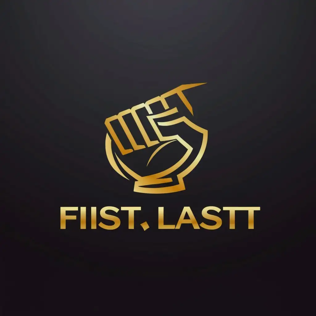 a logo design,with the text "FIST LAST", main symbol:gold,Moderate,be used in Religious industry,clear background