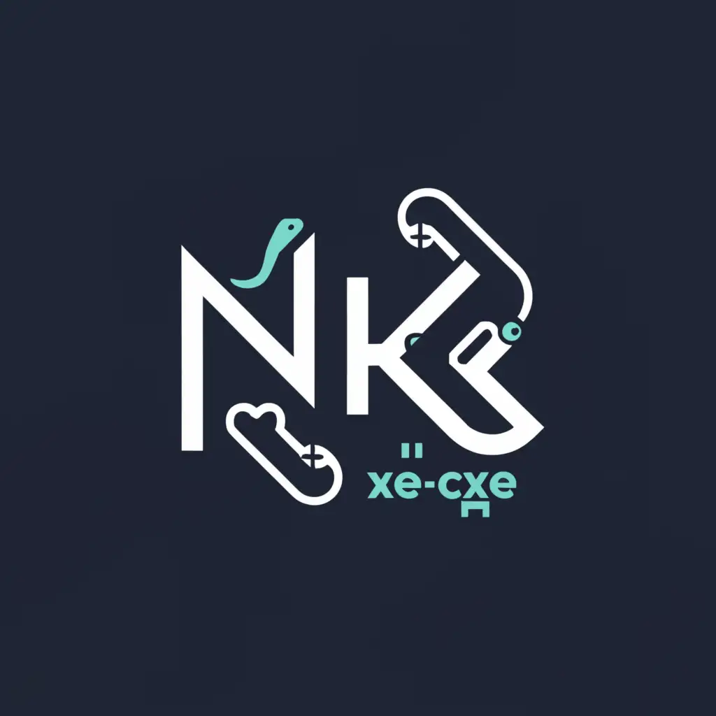 a logo design,with the text "NK хе-хе", main symbol:Snake, cat,Moderate,be used in Entertainment industry,clear background
