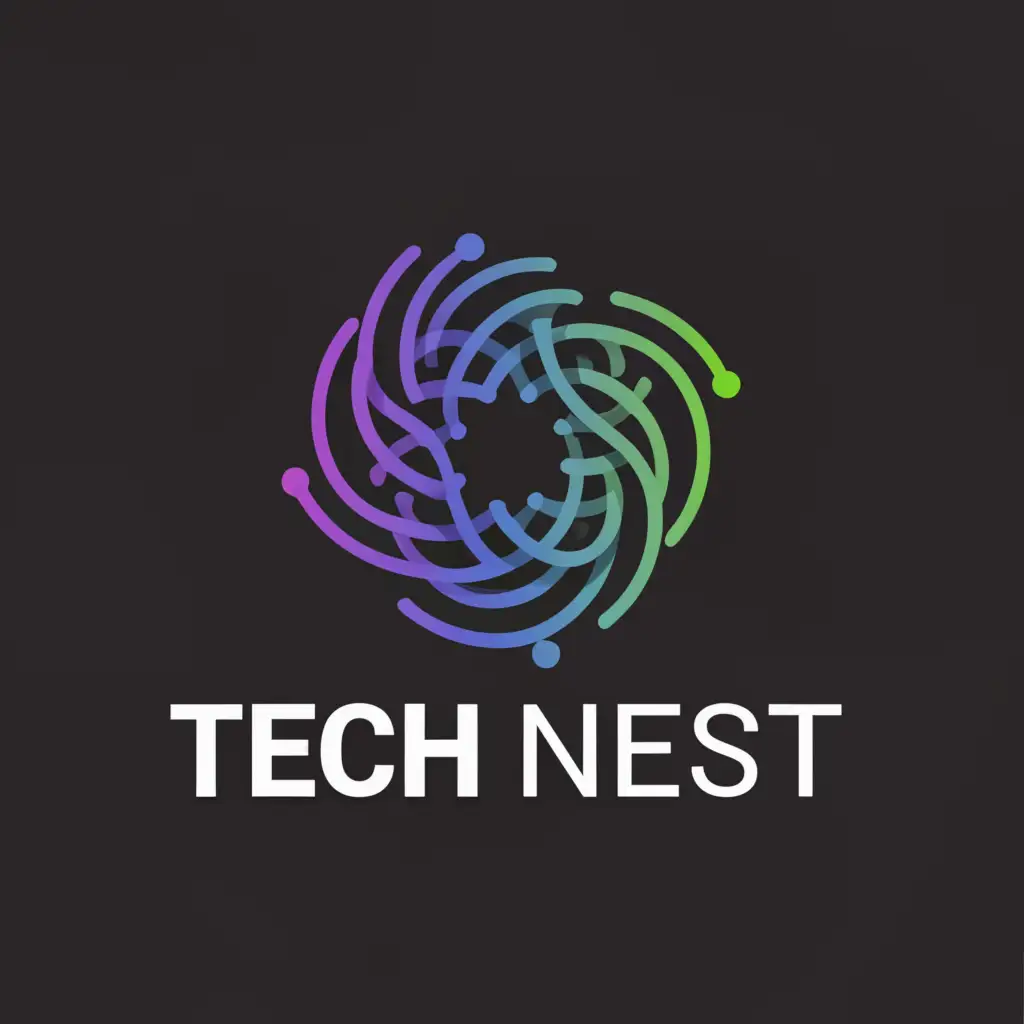 a logo design,with the text "Tech Nest", main symbol:Modern Nest,Moderate,be used in Technology industry,clear background