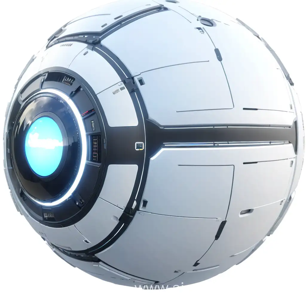 Anime-Style-Flying-Camera-Sphere-on-White-Background