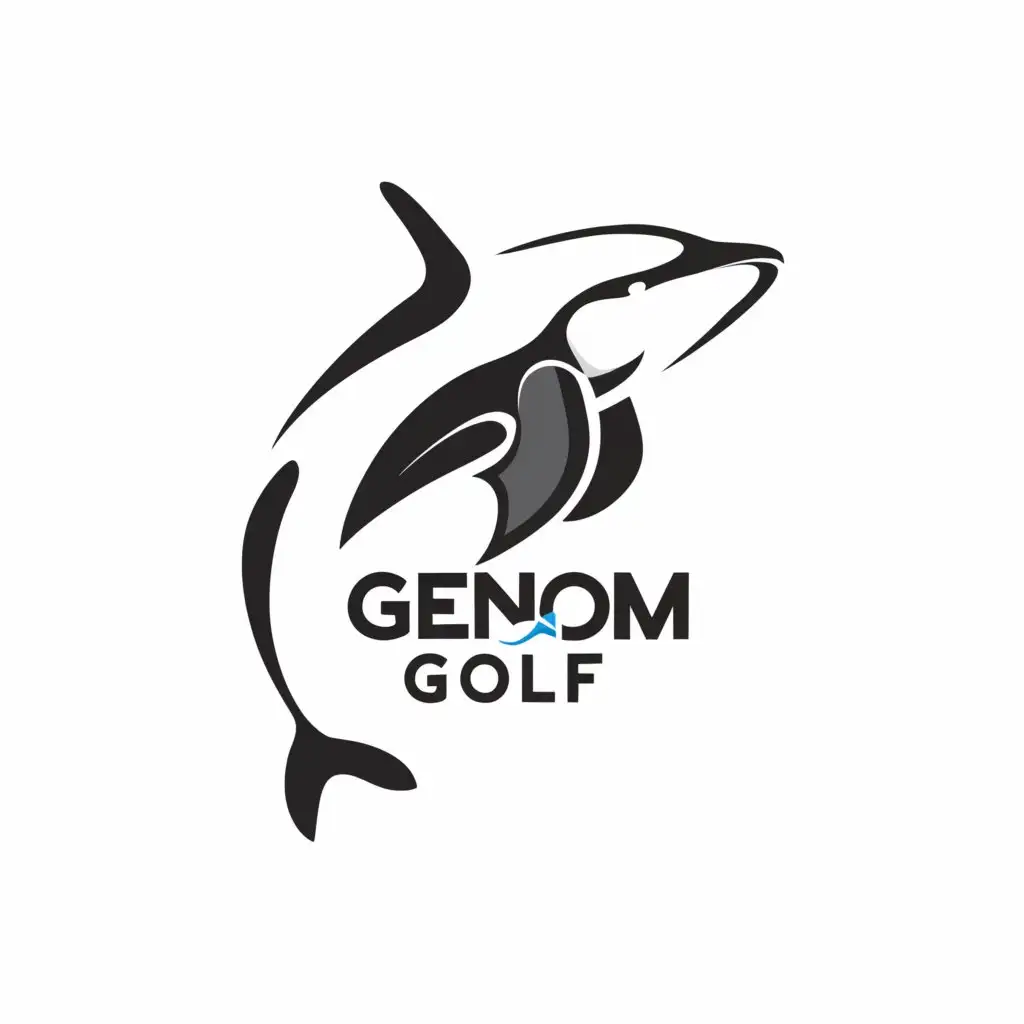 a logo design,with the text "Genom Golf", main symbol:orca,Minimalistic,be used in Sports Fitness industry,clear background