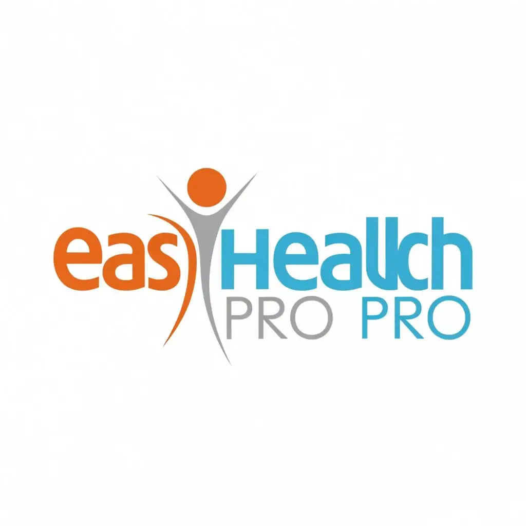 logo, medical color blue, with the text "easy health pro", typography, be used in Technology industry
color navy, blue orange
