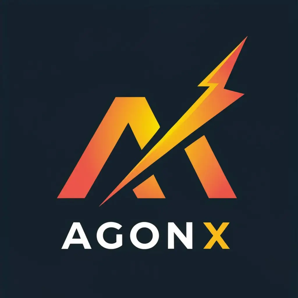 a logo design,with the text "AgonX", main symbol:TM,Moderate,clear background