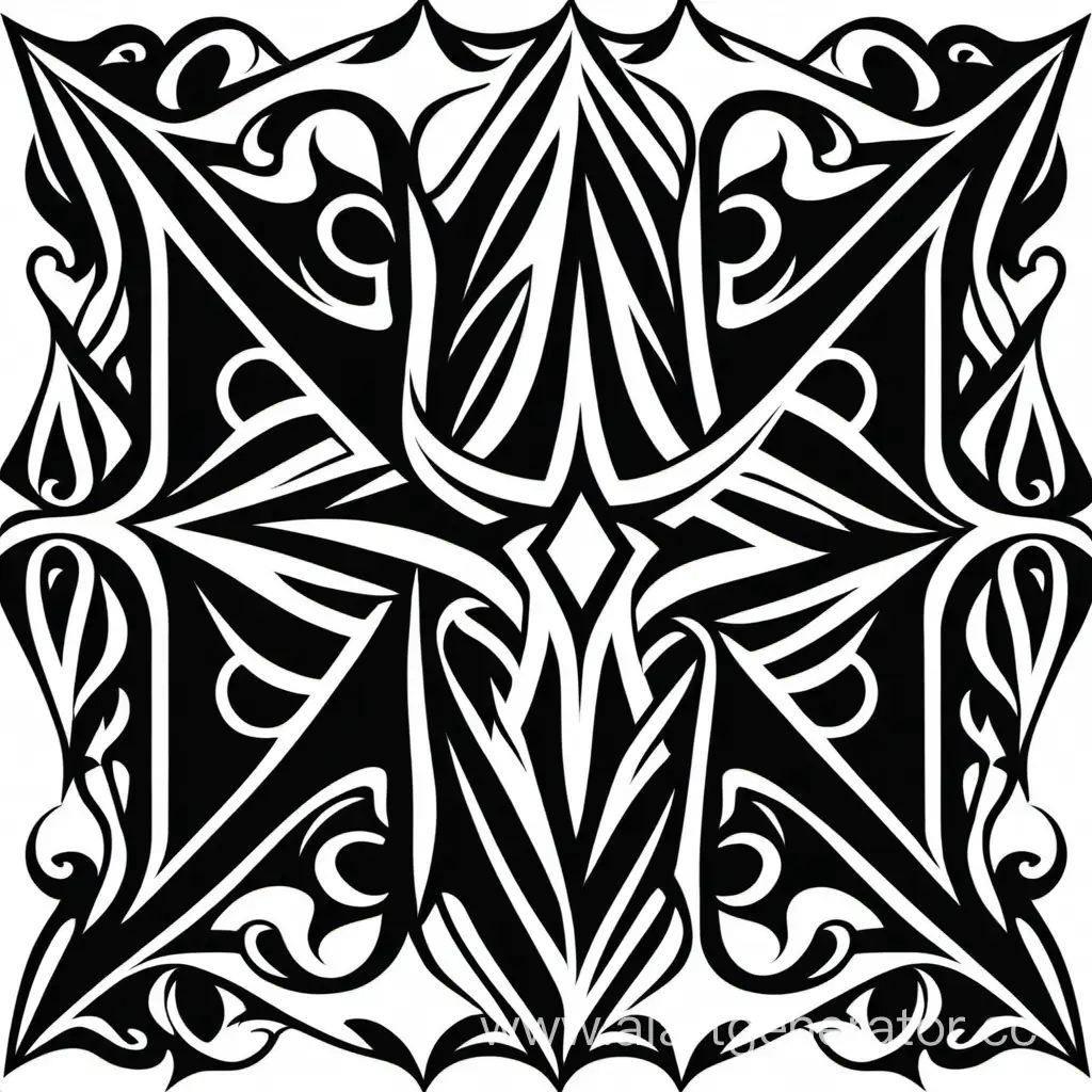 символ в готическом стиле черно белый минималистичный