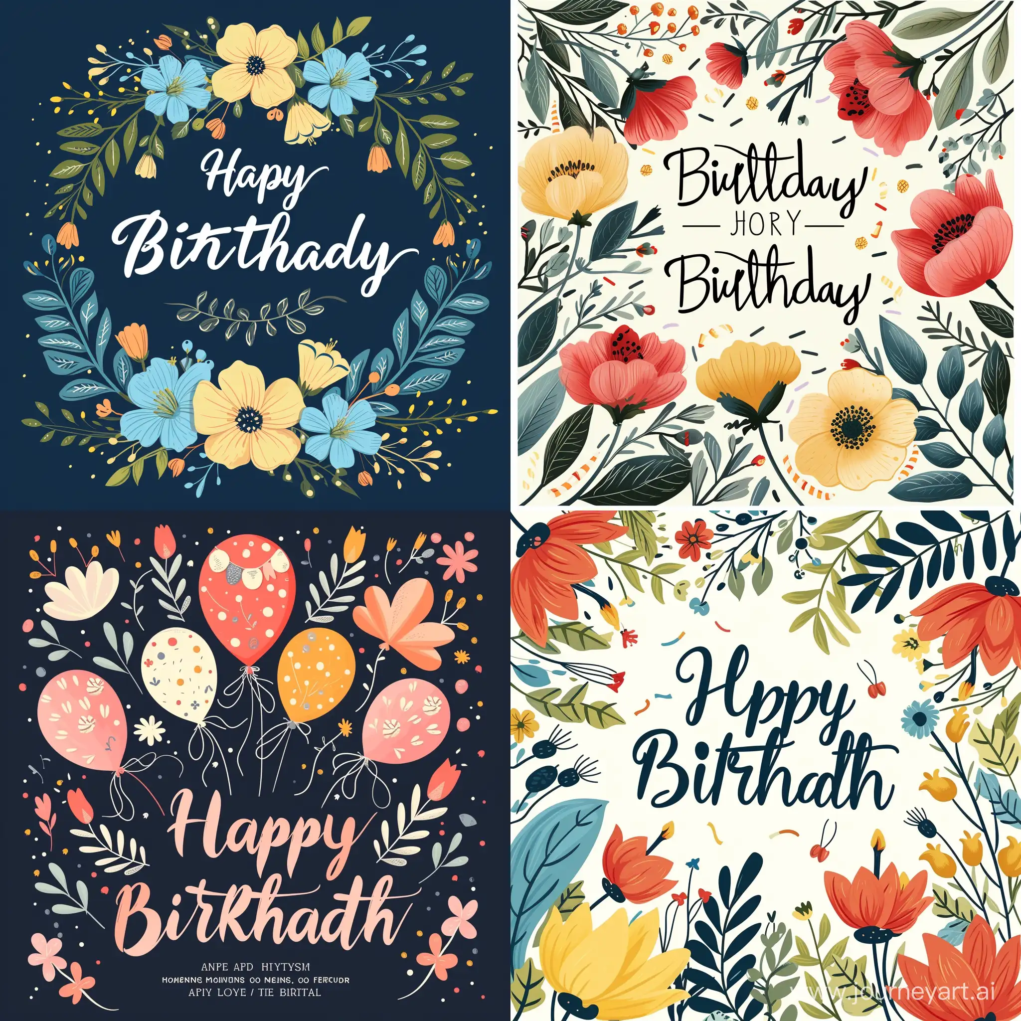 beautiful birthday card, invitation, and party poster