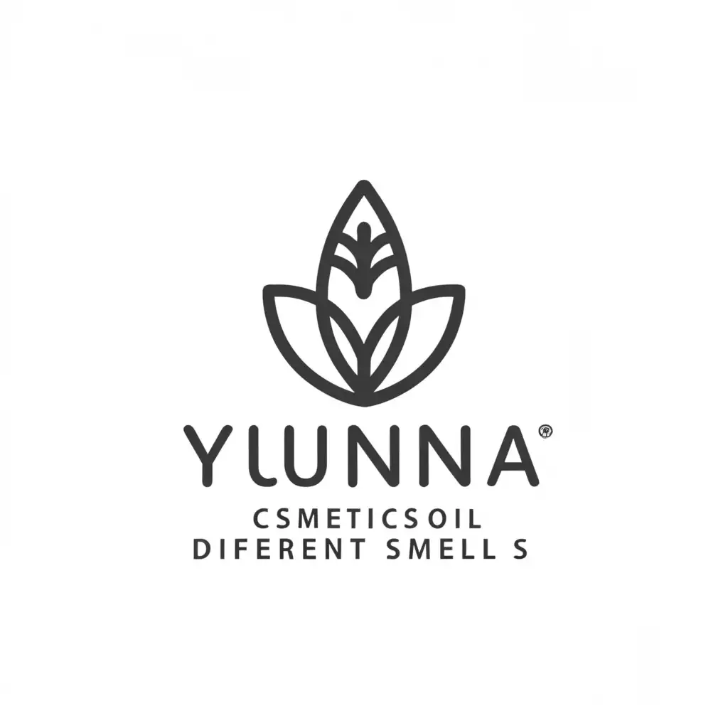 a logo design,with the text 'Yunna, cosemetics, dry oil, different smells', main symbol:leaf,Minimalistic,be used in Beauty Spa industry,clear background