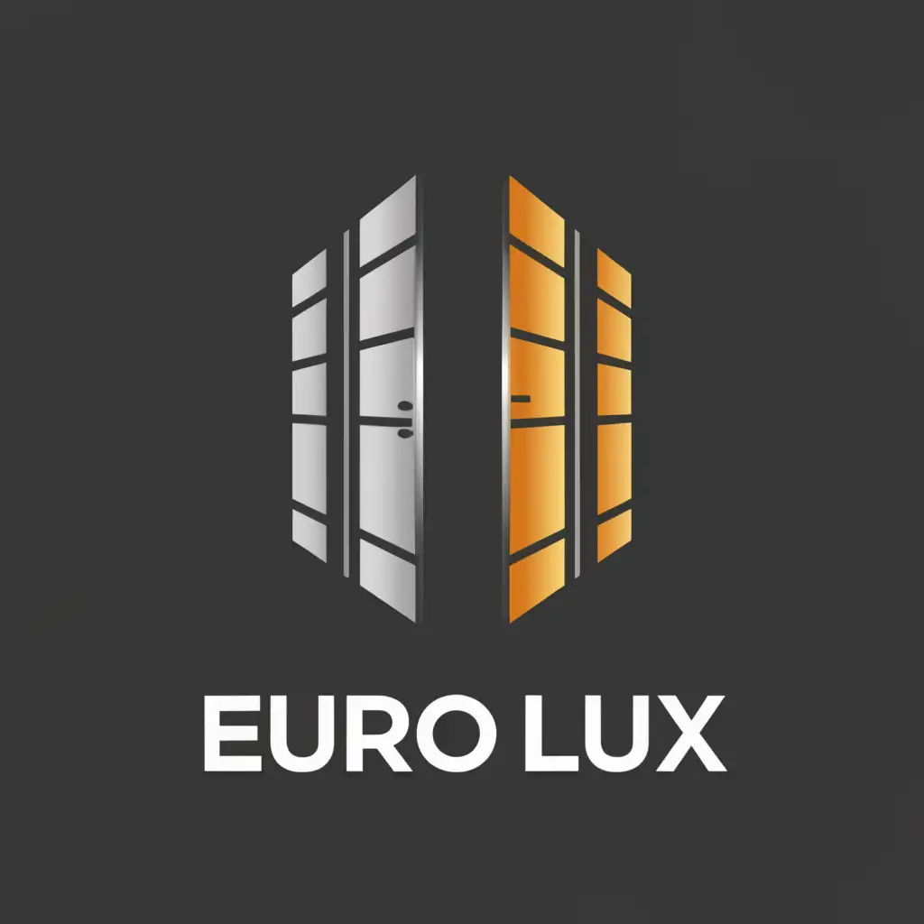 a logo design,with the text "EURO LUX", main symbol:Doors,Minimalistic,clear background