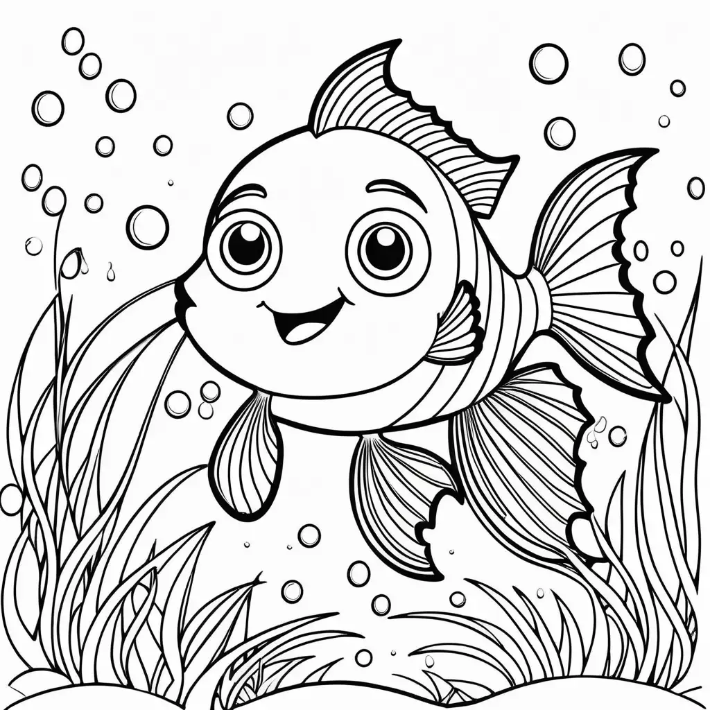 another cute fish coloring page

