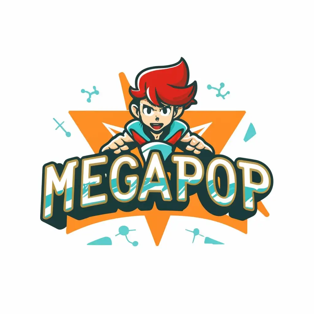LOGO-Design-For-MegaPOP-Retro-Bright-Style-with-Stylish-3D-Punch-Man