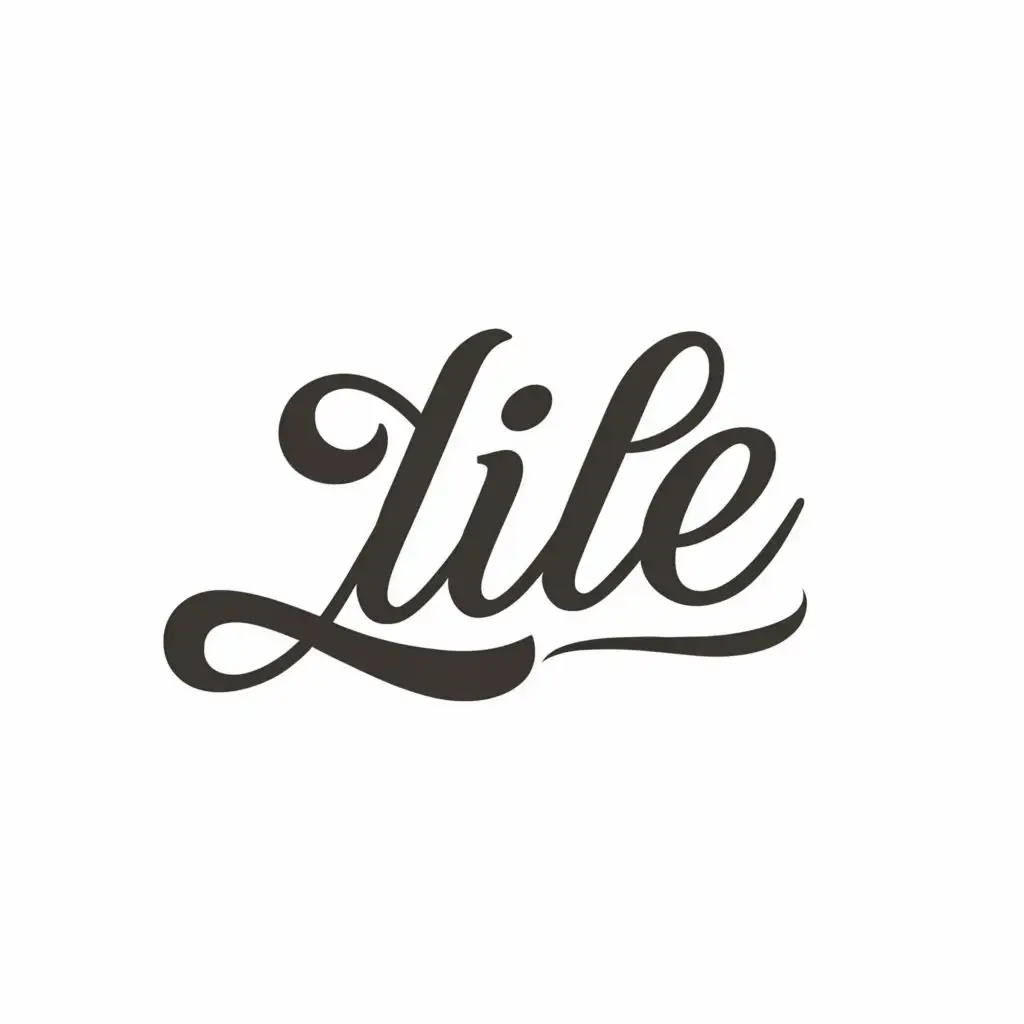 logo, An in an elegant style text in black and white, with the text "Life", typography, be used in Entertainment industry
