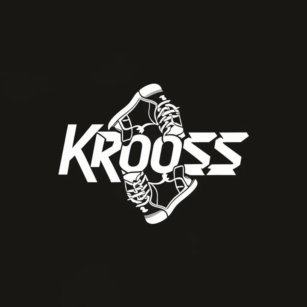 a logo design,with the text "kross", main symbol:sneakers, color, custom,Moderate,be used in Sports Fitness industry,clear background