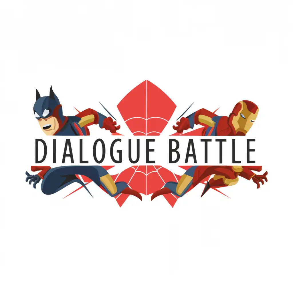a logo design,with the text 'Dialogue Battle', main symbol:battle between marvel characters,Moderate,be used in Entertainment industry,clear background