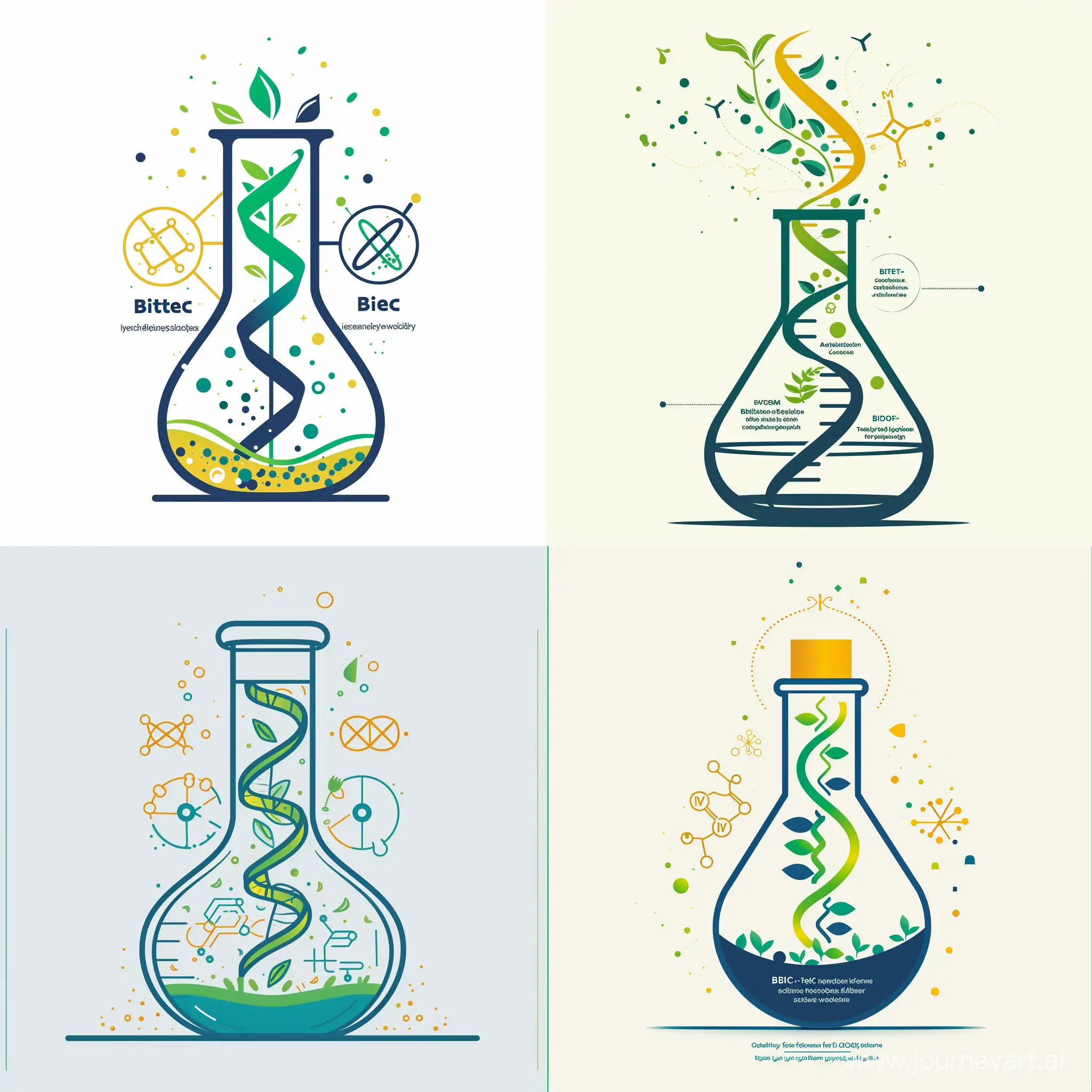 Biotech-Growth-Stylized-DNA-Plant-in-Glass-Beaker