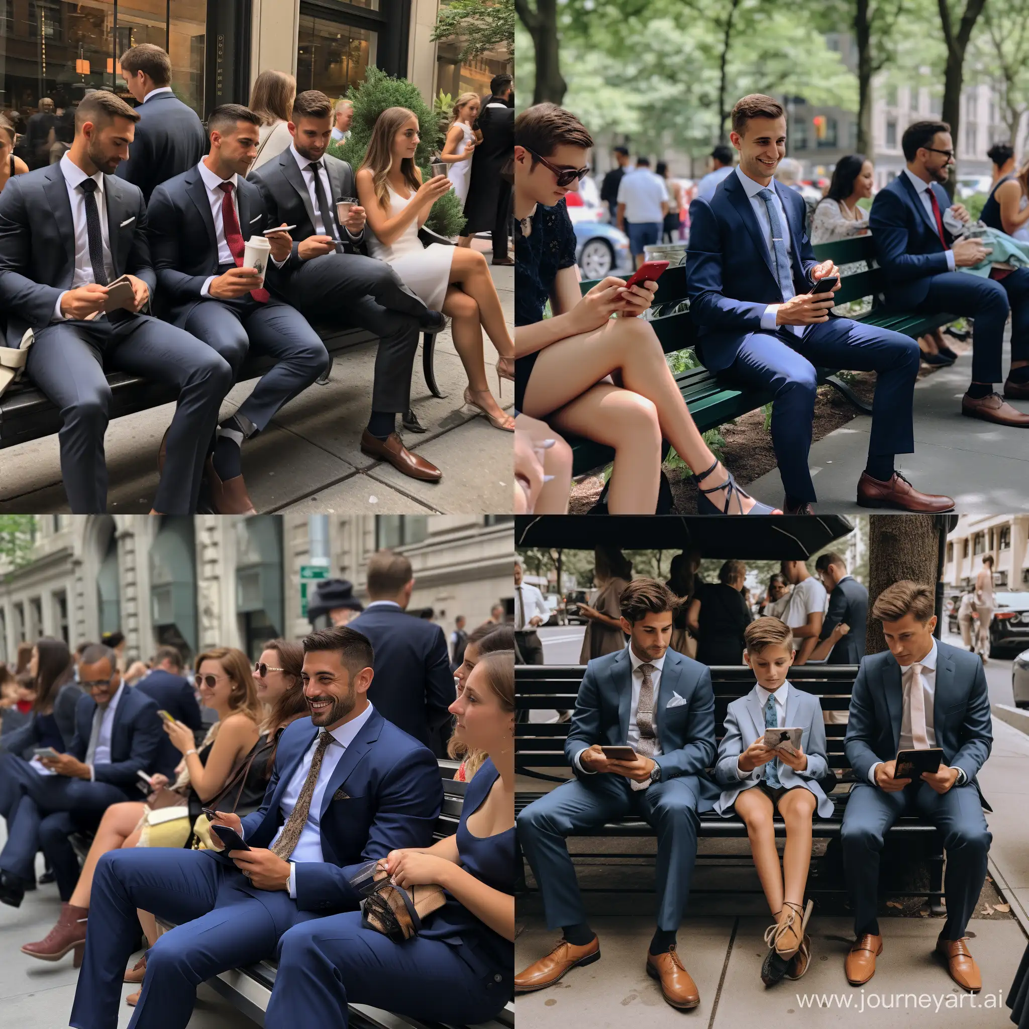 phone photo of a man sitting on a bench with his family at a wedding in New York posted to reddit in 2019 --style raw