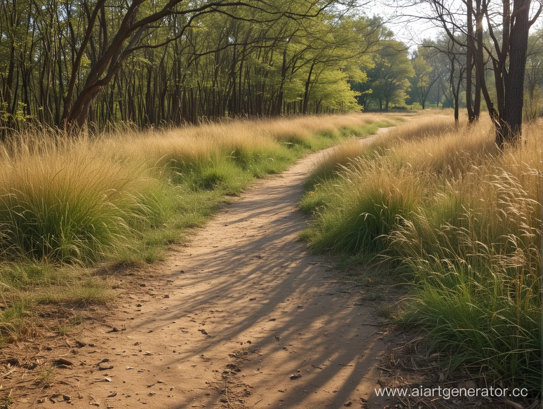 Deserted-Edges-Tranquil-Park-Scene-with-Swaying-Grass