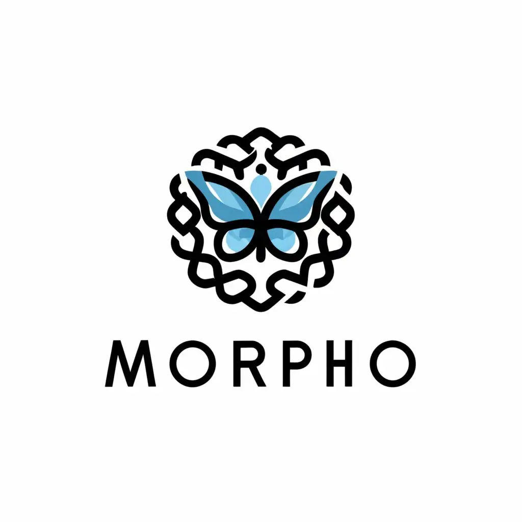 LOGO-Design-For-Morpho-Elegant-Butterfly-Emblem-on-Wreath-for-Tech-Industry