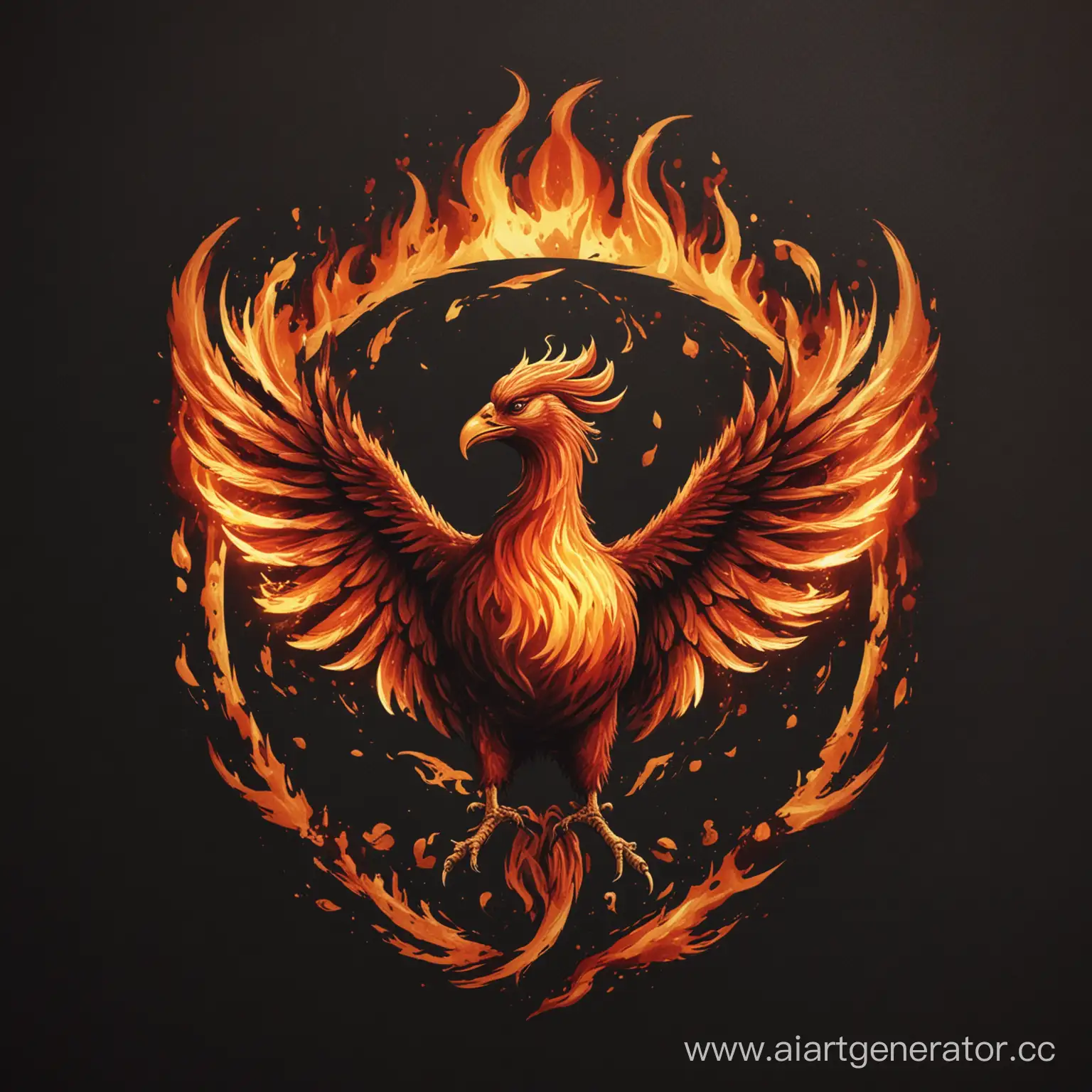 Majestic-Phoenix-Rising-from-Fiery-Embers-Logo