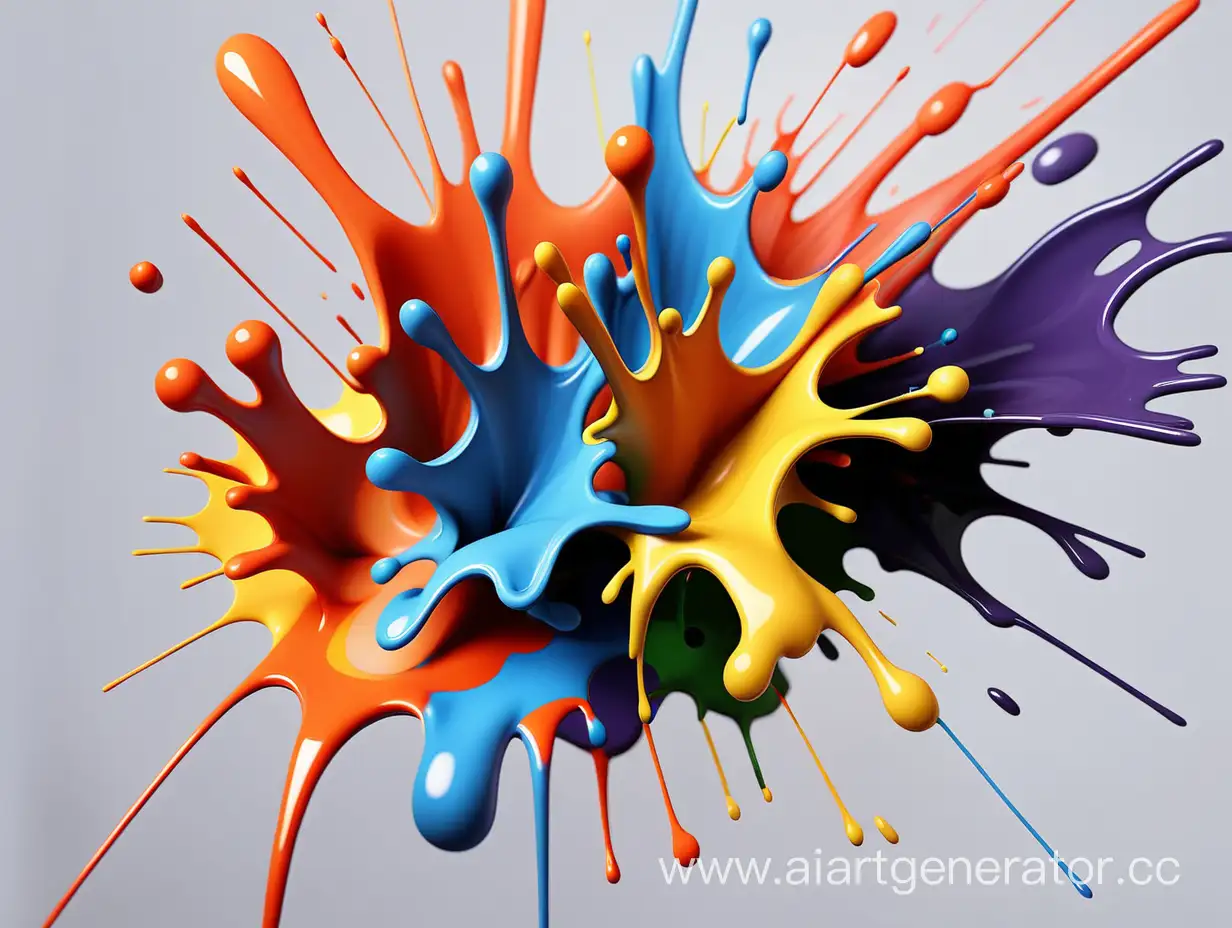 Splashes of colorful paint