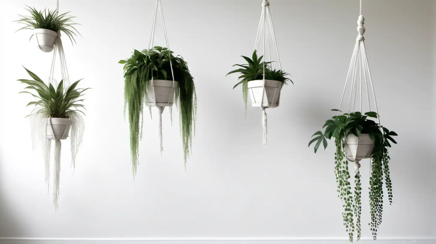 Charming Realistic White Wash Timber Decor with Hanging Plants