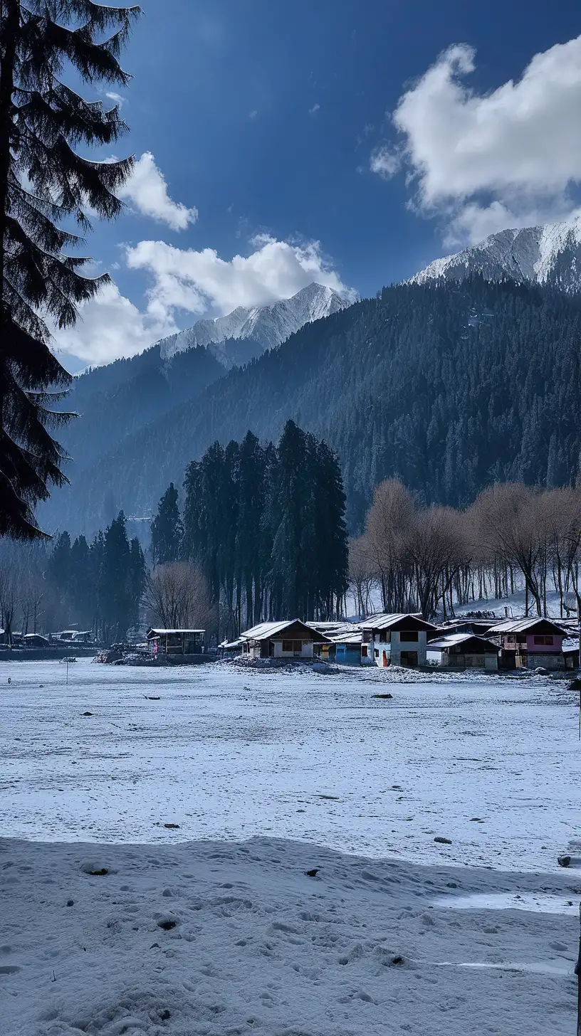 SnowCovered Serenity in Pahalgam Winter Wonderland