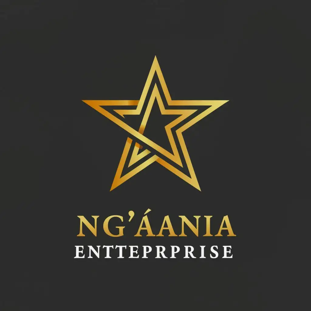 a logo design,with the text "NG'ANIMA ENTERPRISE", main symbol:Star, ng'anima should be above and enterprise should be below,Moderate,clear background