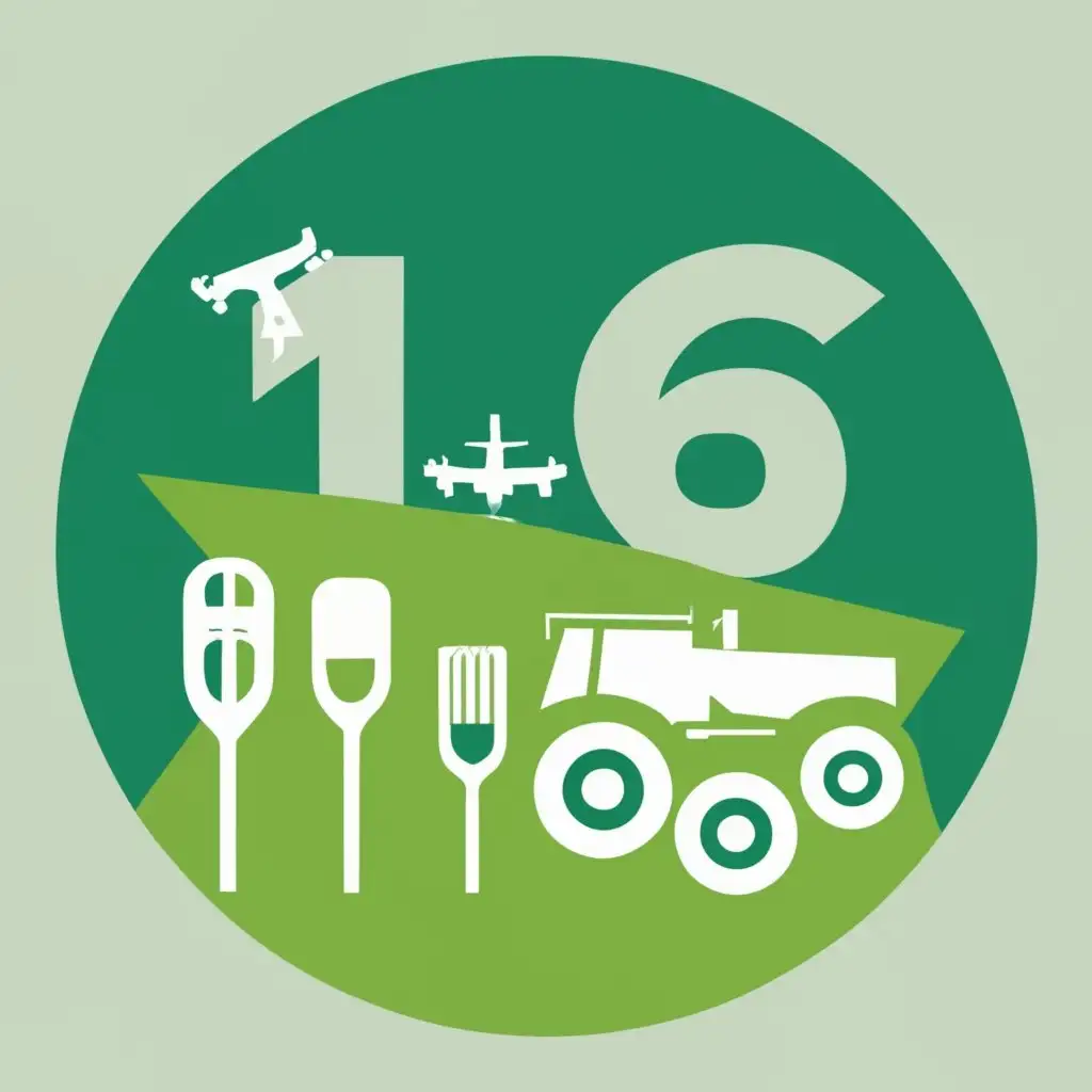 logo, 16, with the text "16, agriculture, biosystem, conference, 8+8, tractor, uav", typography