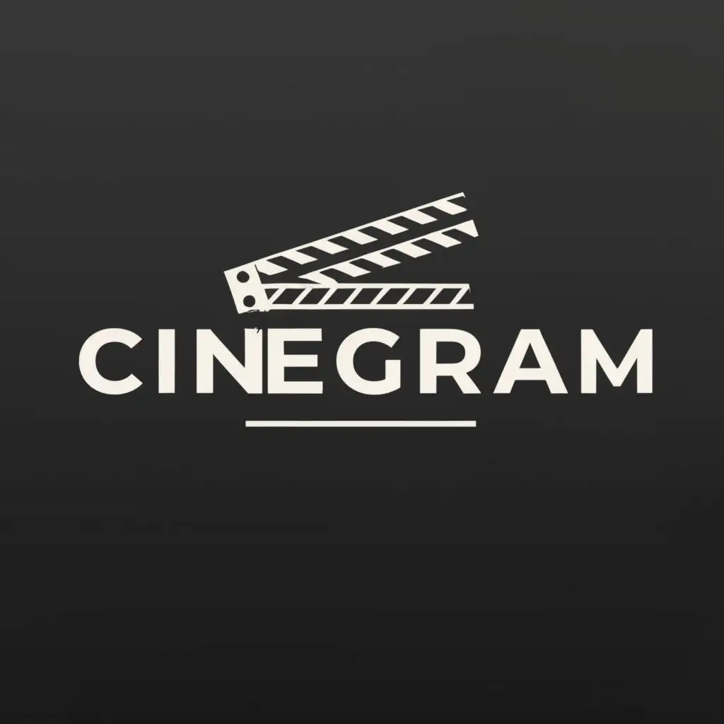 a logo design,with the text "Cinegram", main symbol:clapboard,Moderate,be used in Entertainment industry,clear background