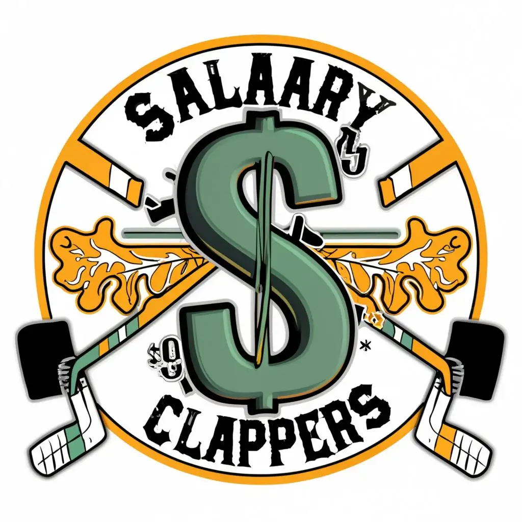 LOGO-Design-For-Salary-Clappers-Dynamic-Hockey-Stick-and-Puck-Motion
