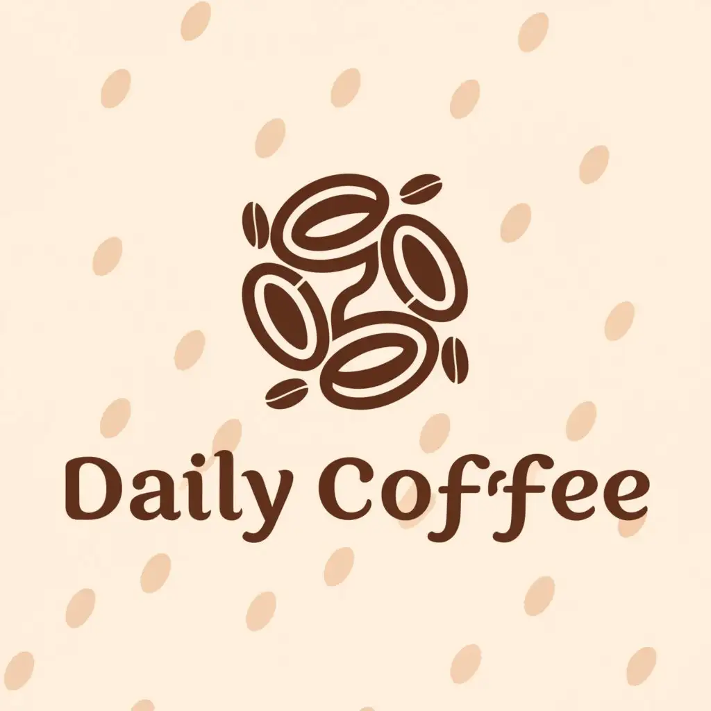 a logo design,with the text "daily coffee", main symbol:coffee beans,Moderate,be used in Retail industry,clear background