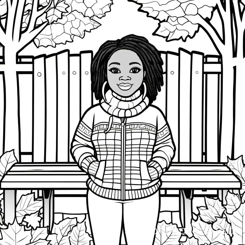 Adult-Plus-Size-Fashion-Doll-Coloring-Page-with-Camera-in-Park-Scene