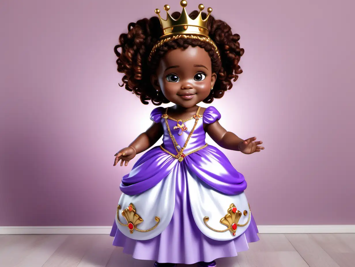 Adorable 3D Princess Sofia with Shiny Golden Crown