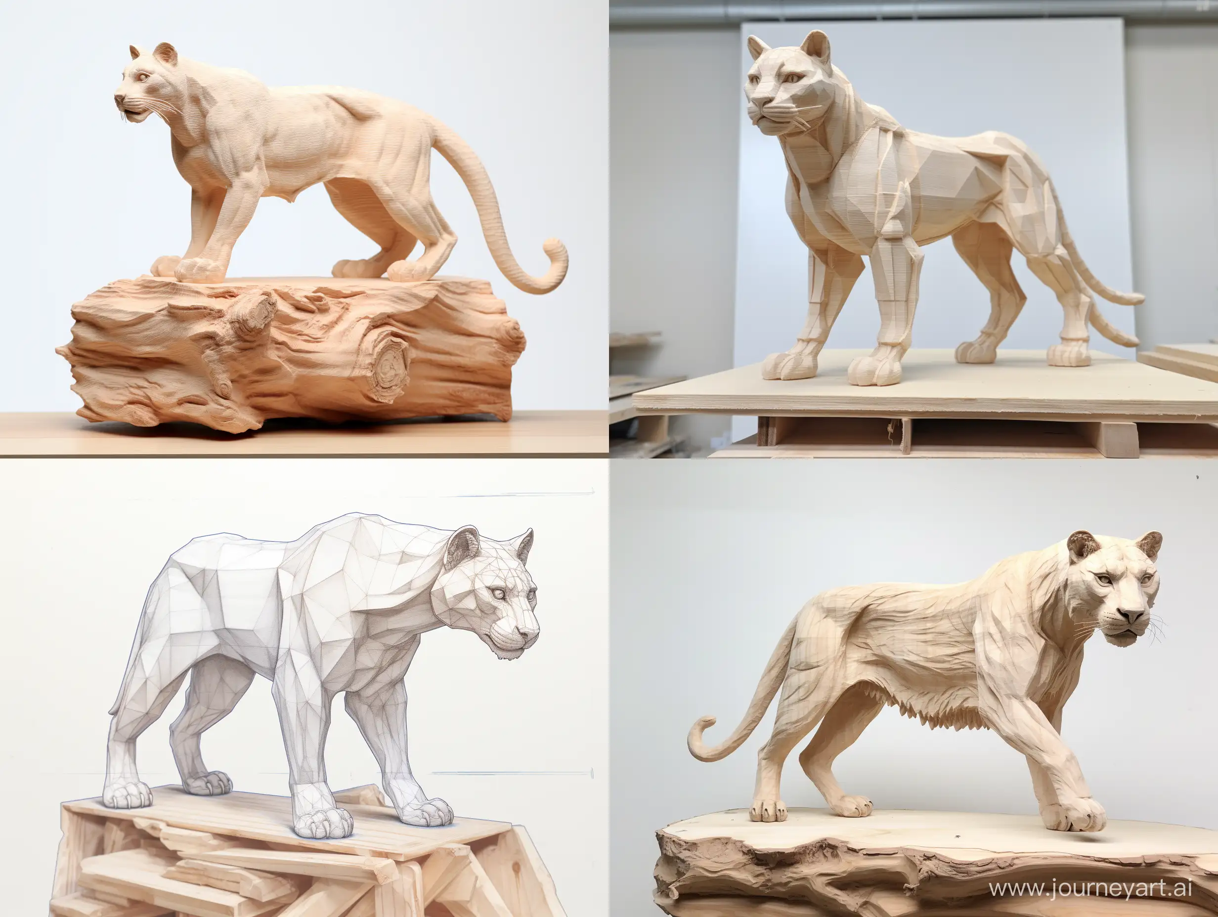 LifeSize-Puma-Wood-Carving-in-Battle-Stance-3D-Concept-Art