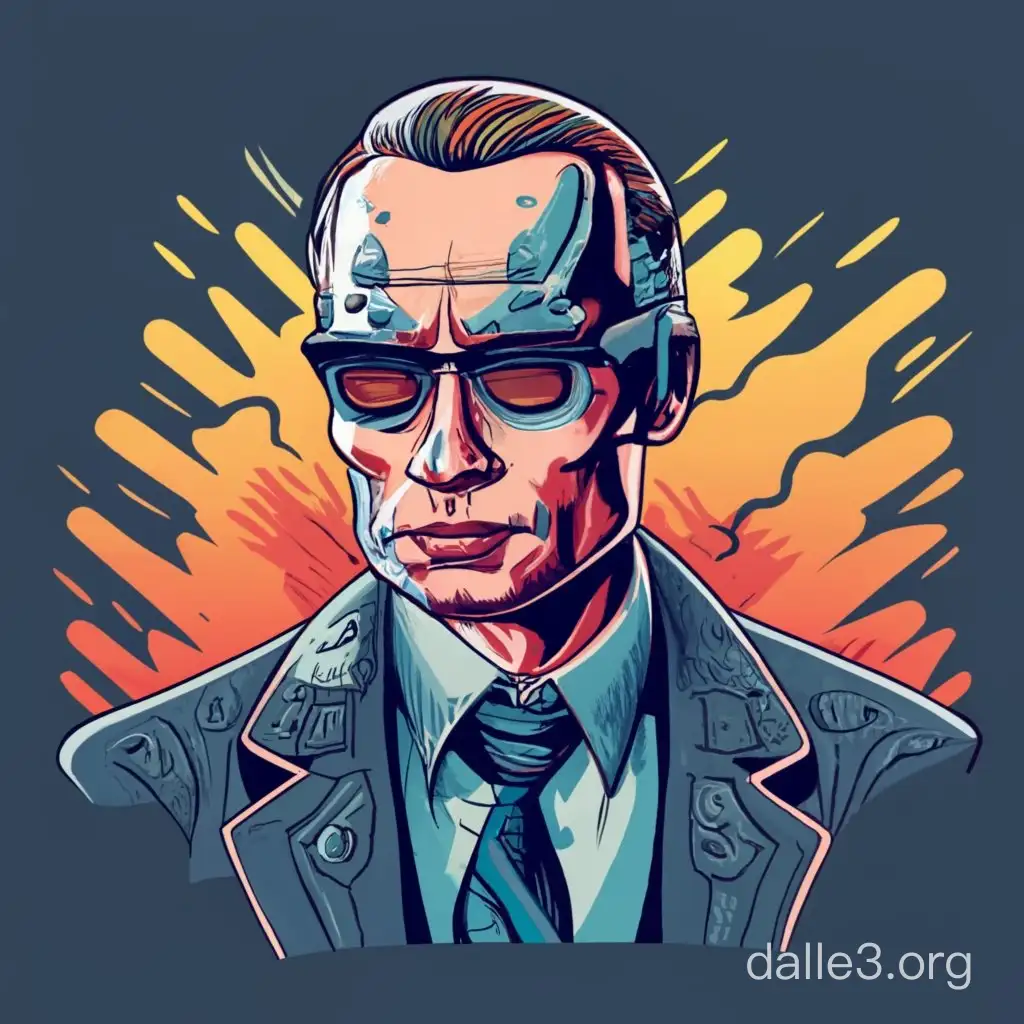 Fantasy Drawings 90s Style Terminator 2 Putin | Dalle3 AI