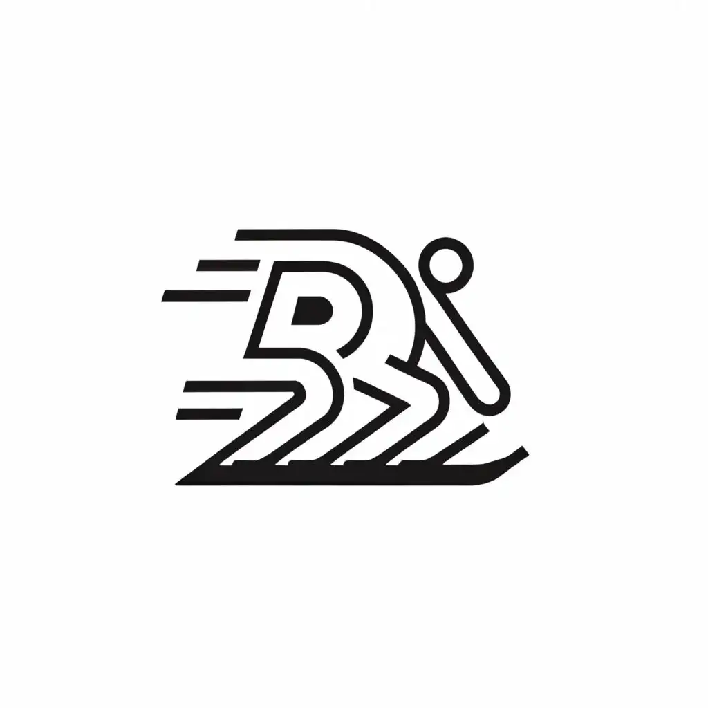 a logo design,with the text "BB", main symbol:clean, fresh and minimal downhill skier in motion,Minimalistic,be used in Events industry,clear background