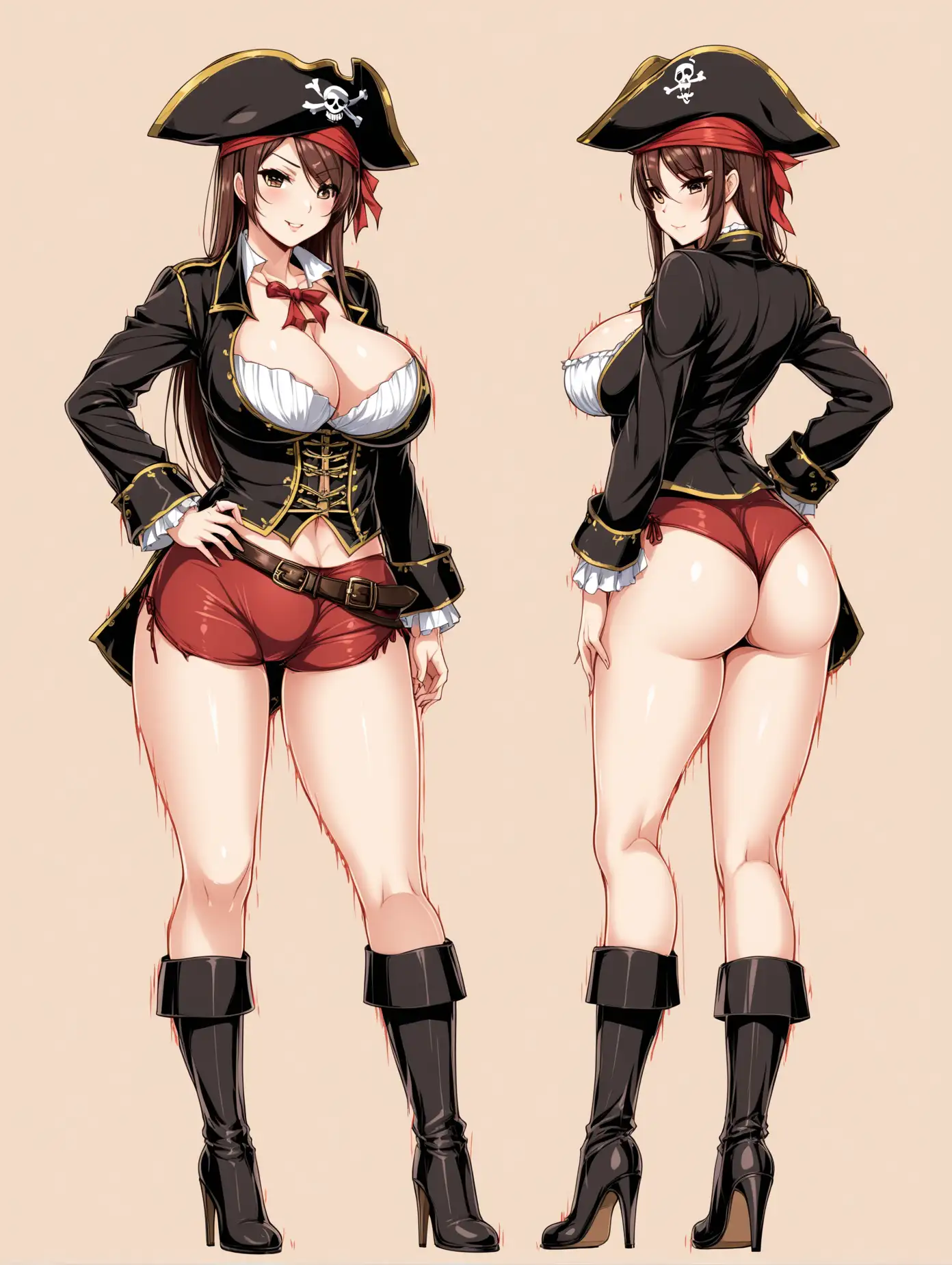 Seductive-Pirate-Anime-Girl-in-Sensual-Poses-with-Busty-Features