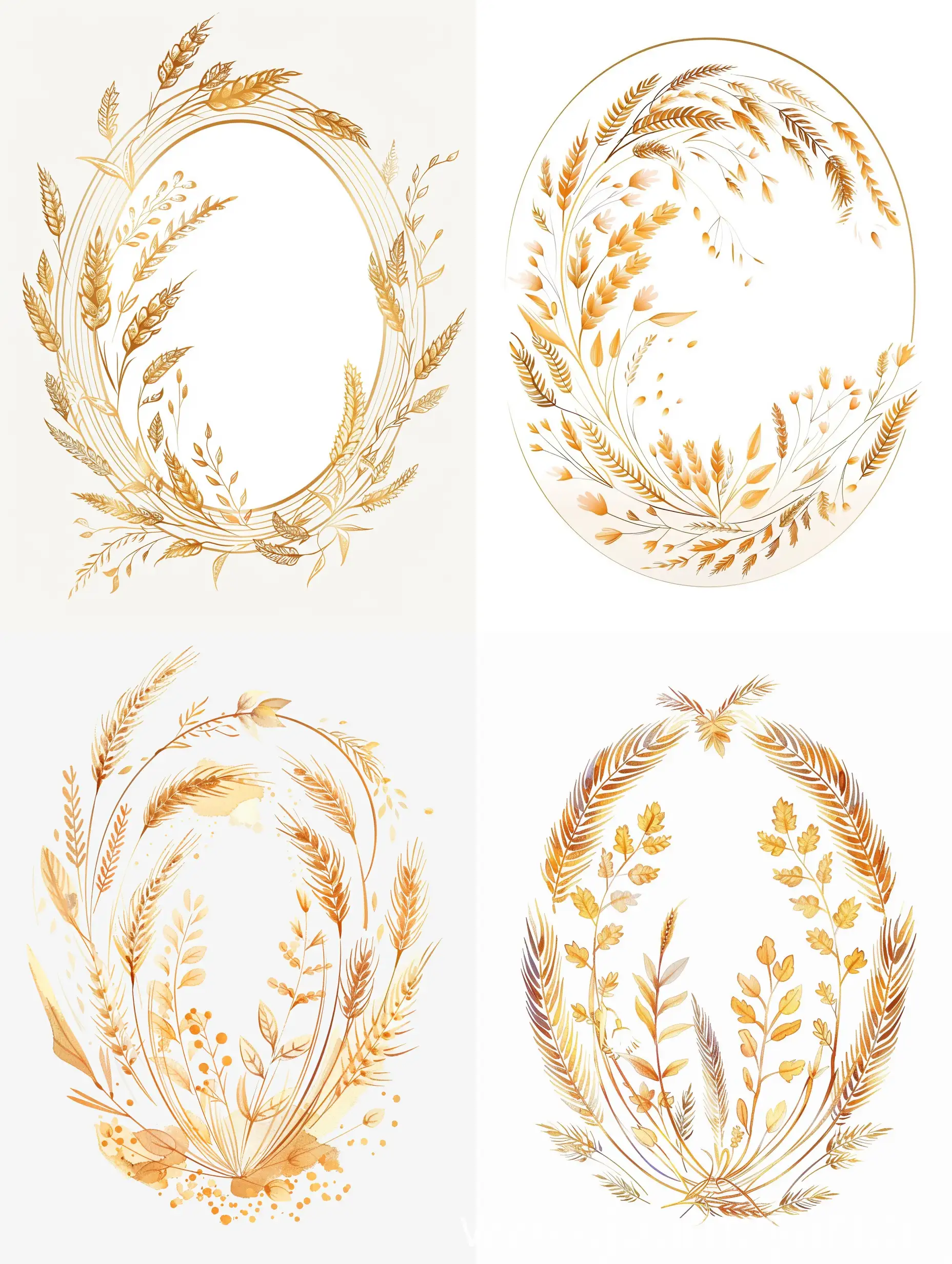 Vintage-Victorian-Wheat-Leaves-Ornament-on-White-Background