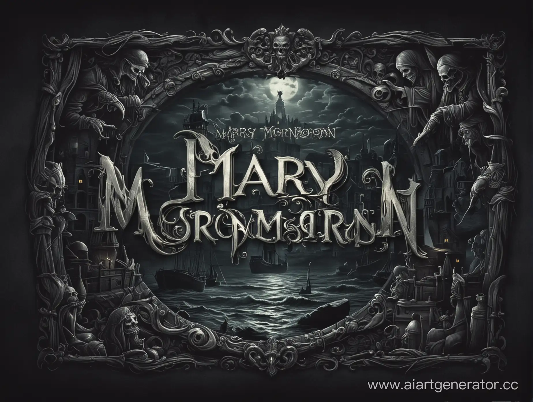 интерфейс главного меню игры "Mary Morgan" в загадочном и мрачном стиле