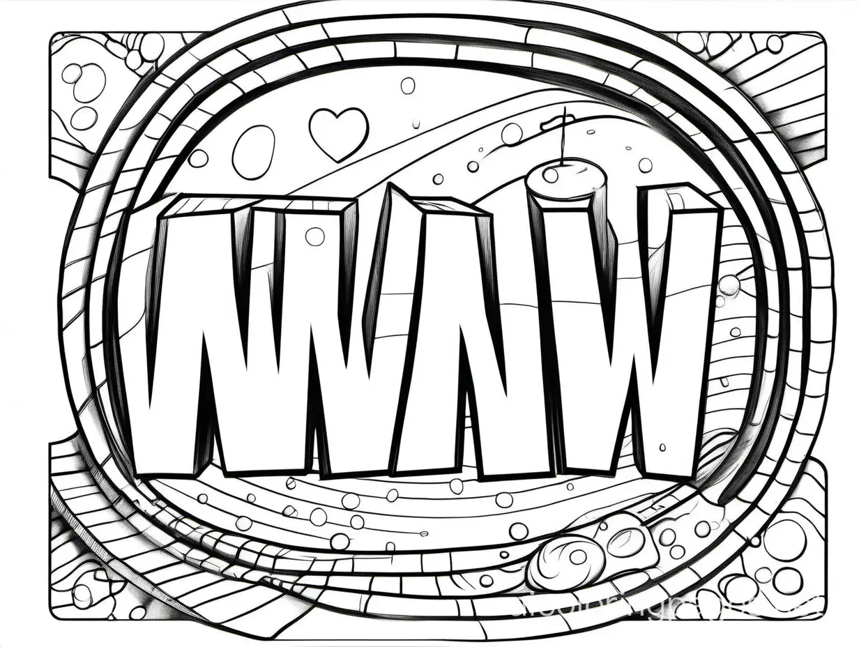 W Alphabet Letter tracing kid activity coloring page for kid black and white, Coloring Page, black and white, line art, white background, Simplicity, Ample White Space. The background of the coloring page is plain white to make it easy for young children to color within the lines. The outlines of all the subjects are easy to distinguish, making it simple for kids to color without too much difficulty