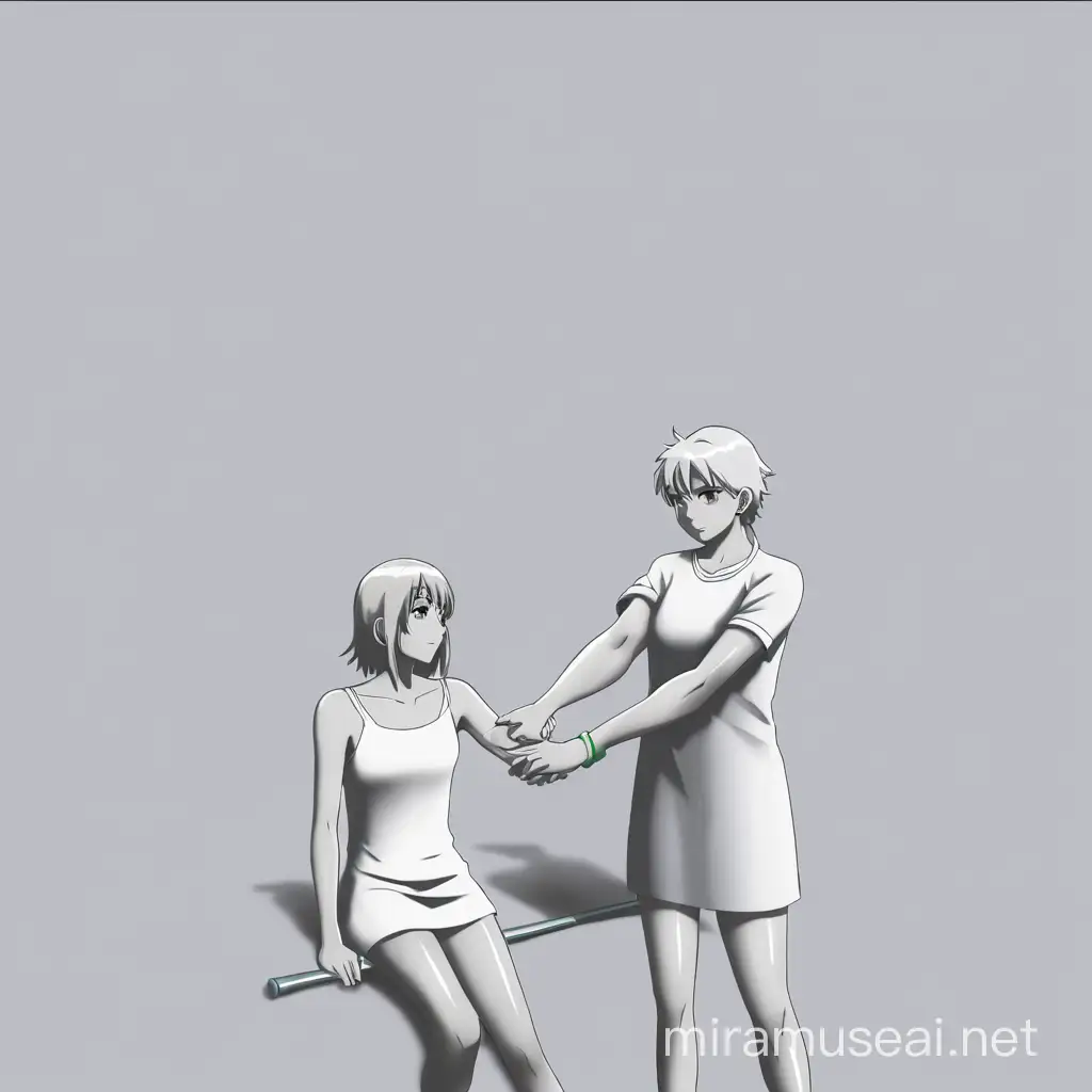 Female Anime Character Healing Teenage Girls Arm
