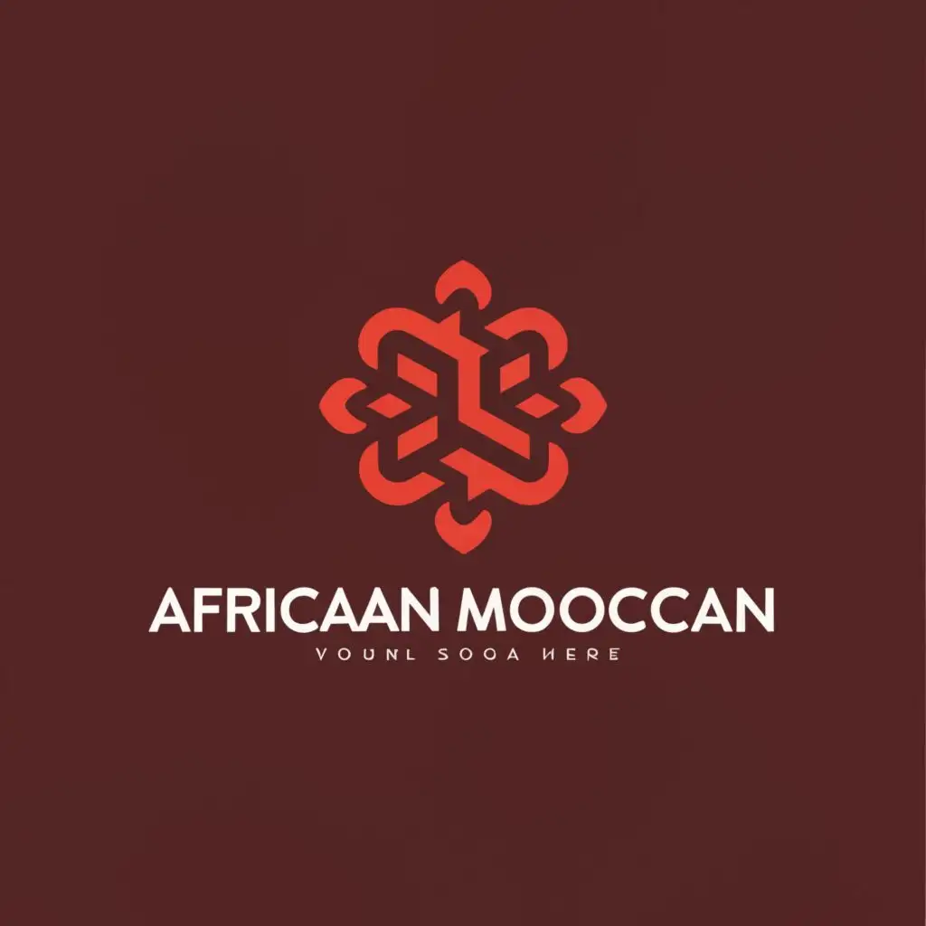a logo design,with the text "African  Moroccan ", main symbol:Dark red African  Moroccan ,Moderate,clear background