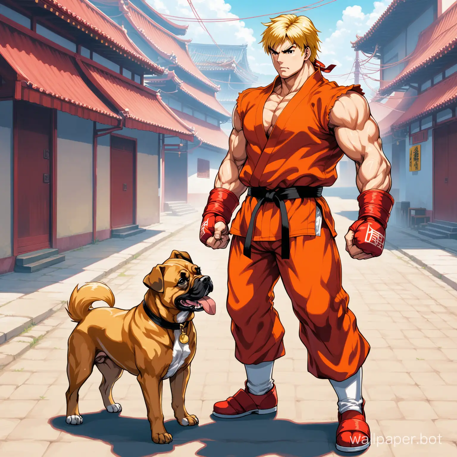 streetfighter 2 ken with a dog