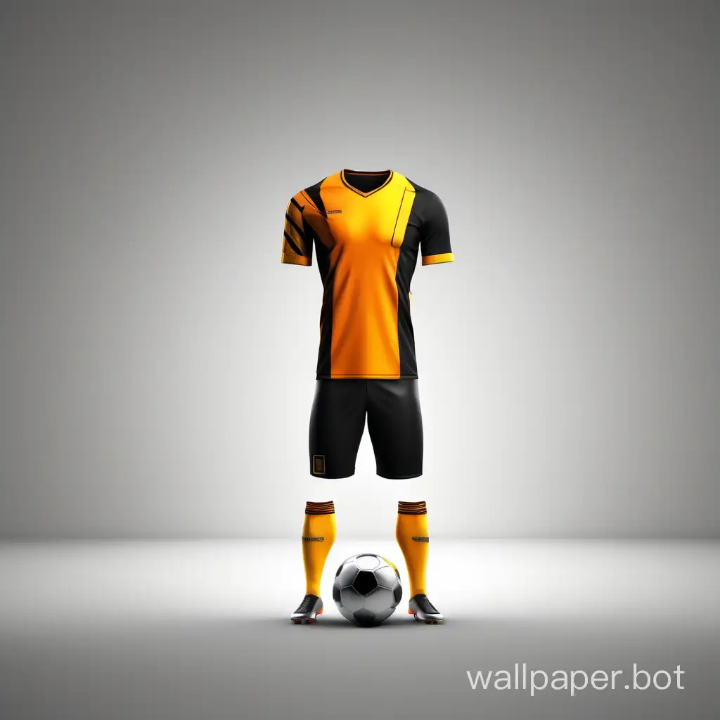 Football-Kit-Concept-OrangeYellowBlack-Top-with-Diagonal-Stripes