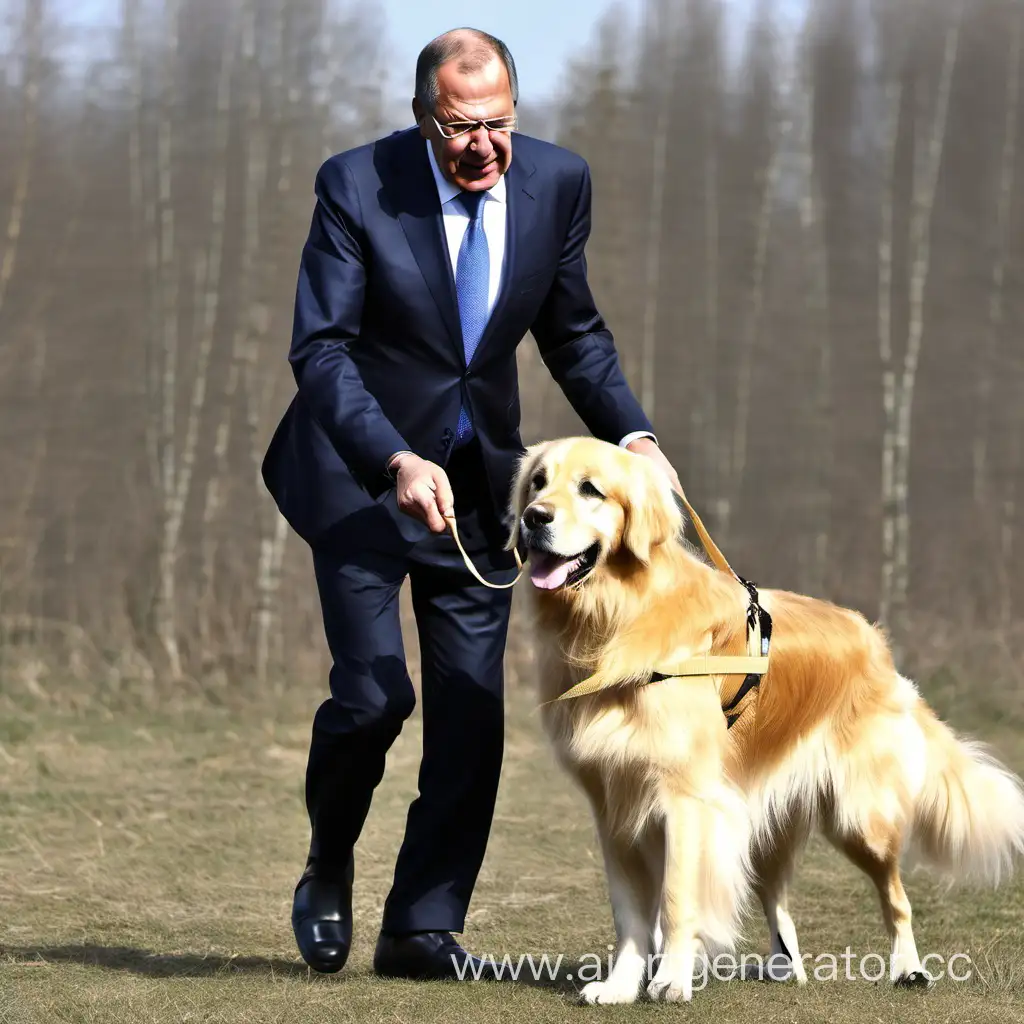 Minister-Sergey-Lavrov-Poses-Gracefully-with-a-Golden-Retriever