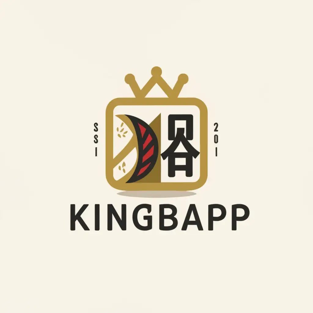 LOGO-Design-For-KingBap-Majestic-Sushi-Roll-Crown-on-Clear-Background