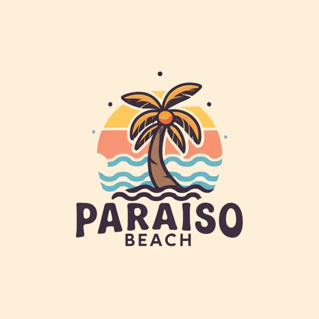 a logo design,with the text "Paraiso Beach", main symbol:Beach,Moderate,clear background