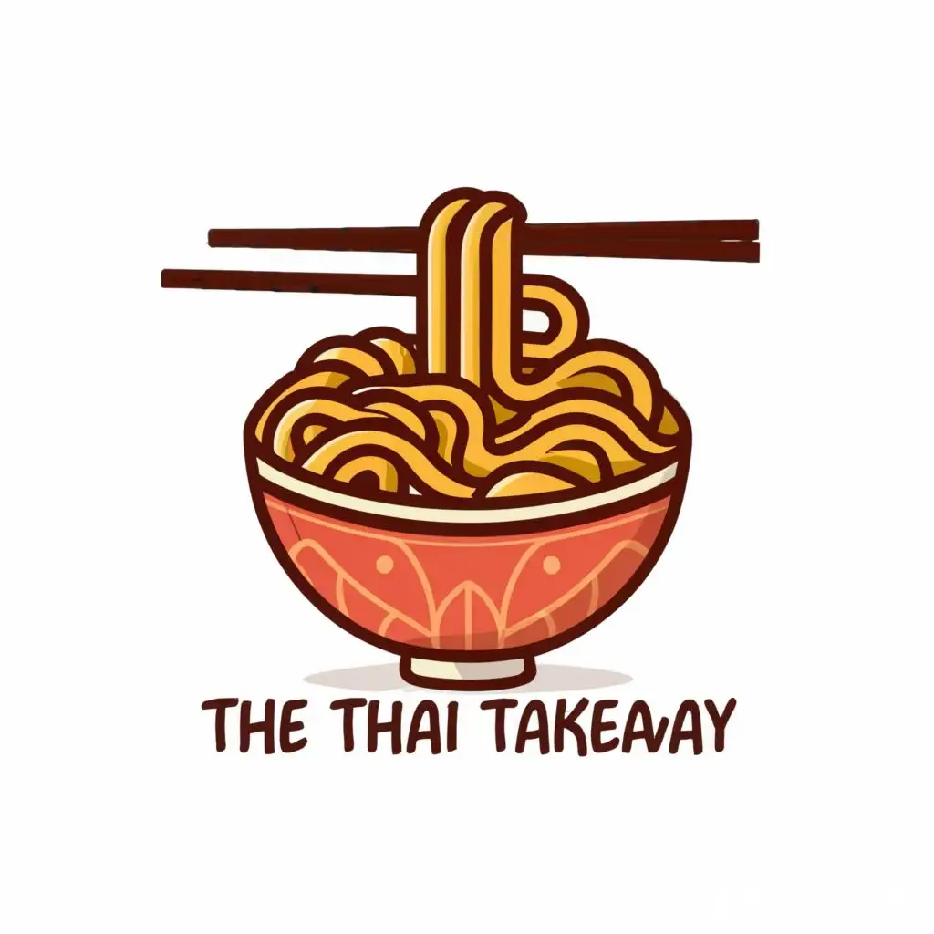 logo, Noodles, with the text "The Thai Takeaway", typography, be used in Restaurant industry