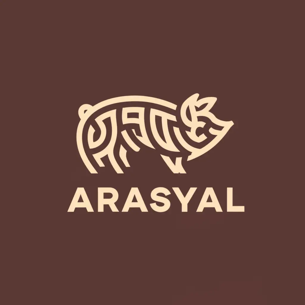a logo design,with the text "arasayal", main symbol:arasayal cerdo,Minimalistic,be used in Restaurant industry,clear background